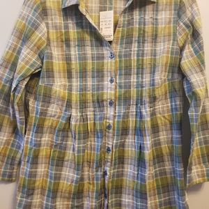 Christopher & banks v neck 3/4 sleeve   button up